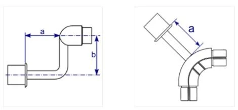 Diagram showing dimensions for 728 DDA Interclamp fittings